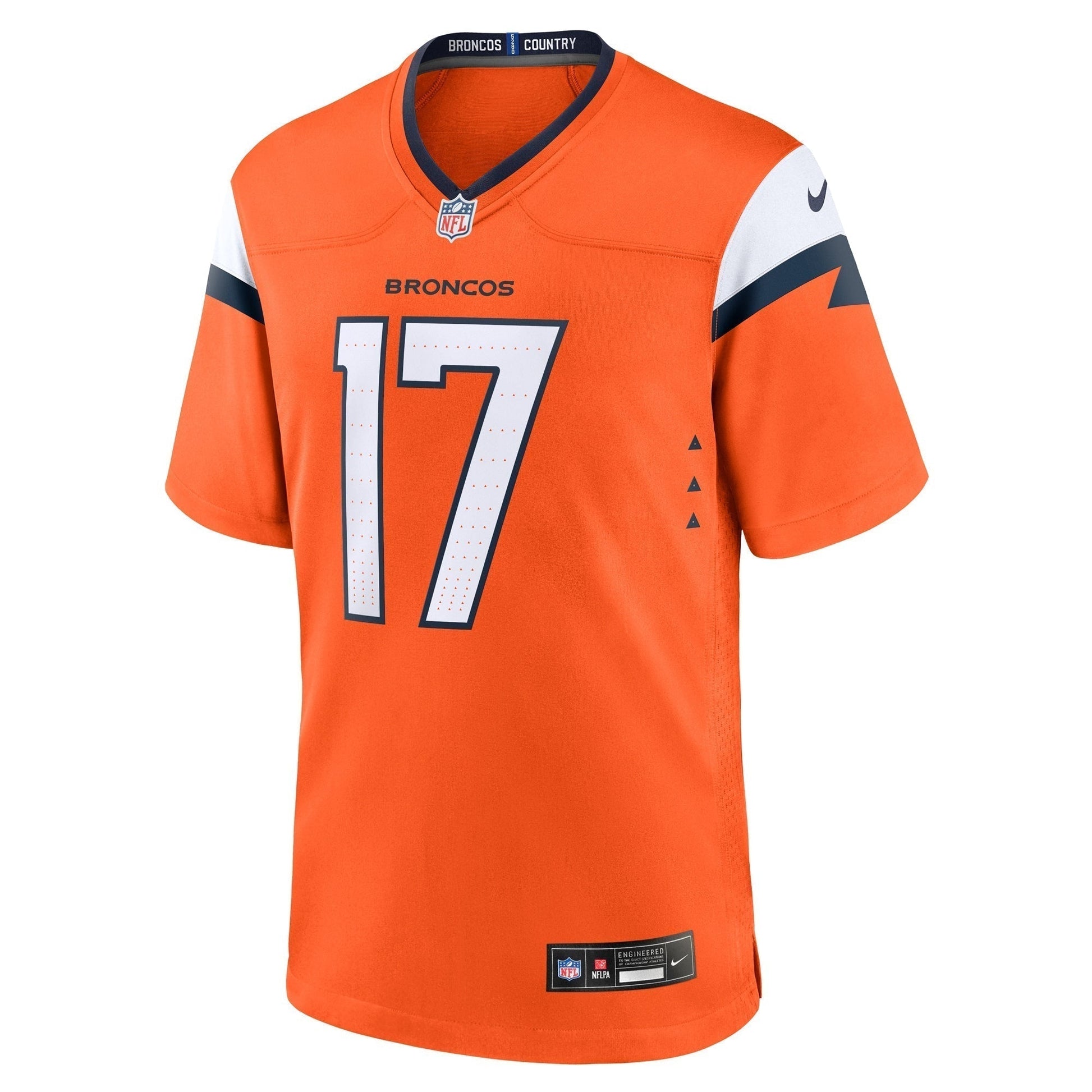 Devaughn Vele Denver Broncos Team Game Jersey - Orange football jersey product view 2