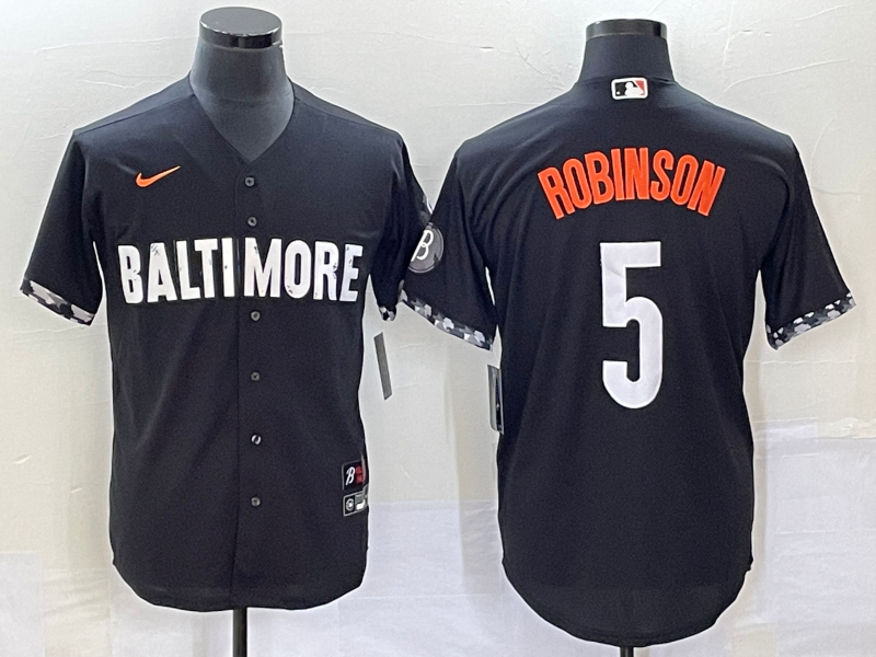 Men's Baltimore Orioles Brooks Robinson #5 Black 2023 City Connect Replica Player Jersey baseball jersey product view 1
