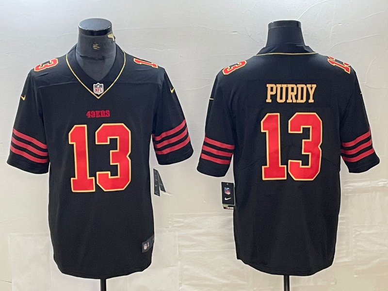 Men's San Francisco 49ers Brock Purdy Black Player Game Jersey football jersey product view 1