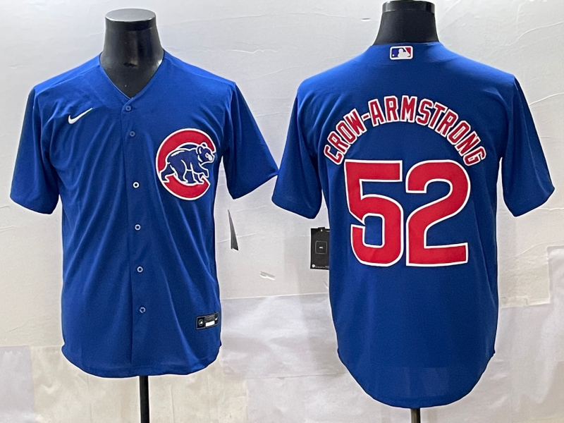 Men's Chicago Cubs Pete Crow-Armstrong #52 Royal Replica Player Jersey baseball jersey product view 1