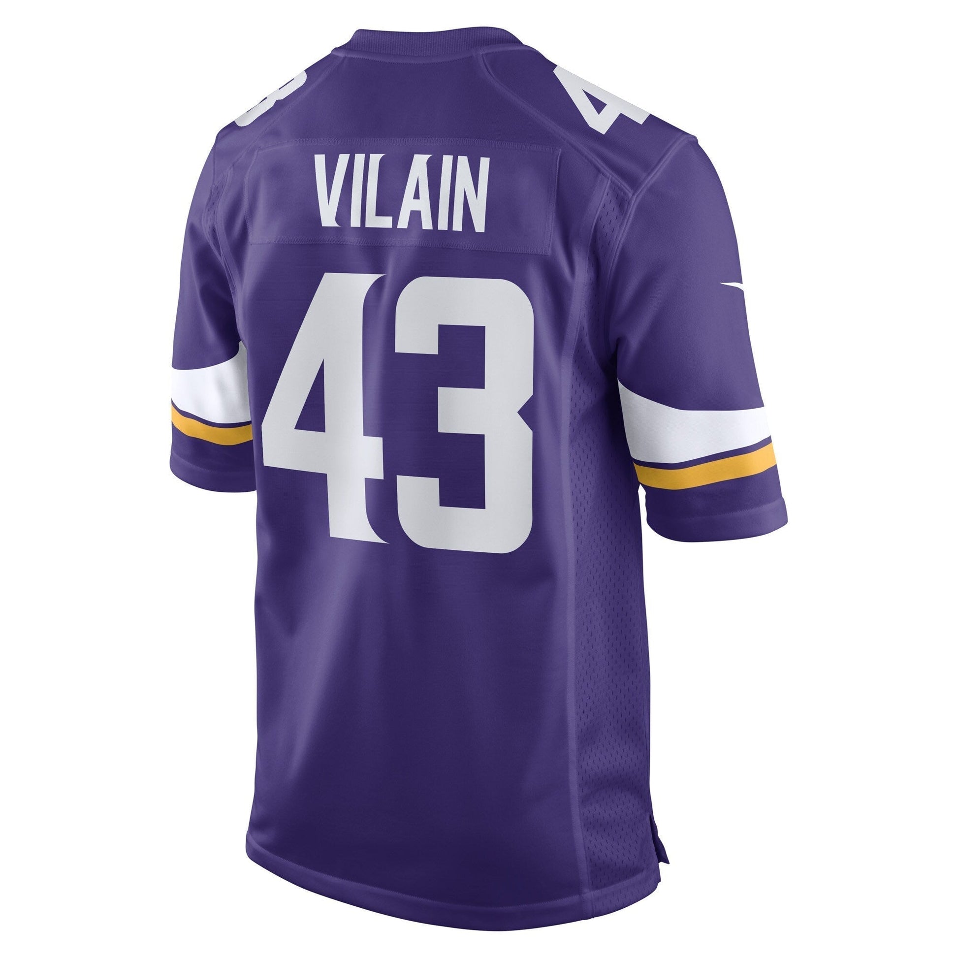 Luiji Vilain Minnesota Vikings Game Jersey - Purple football jersey product view 3