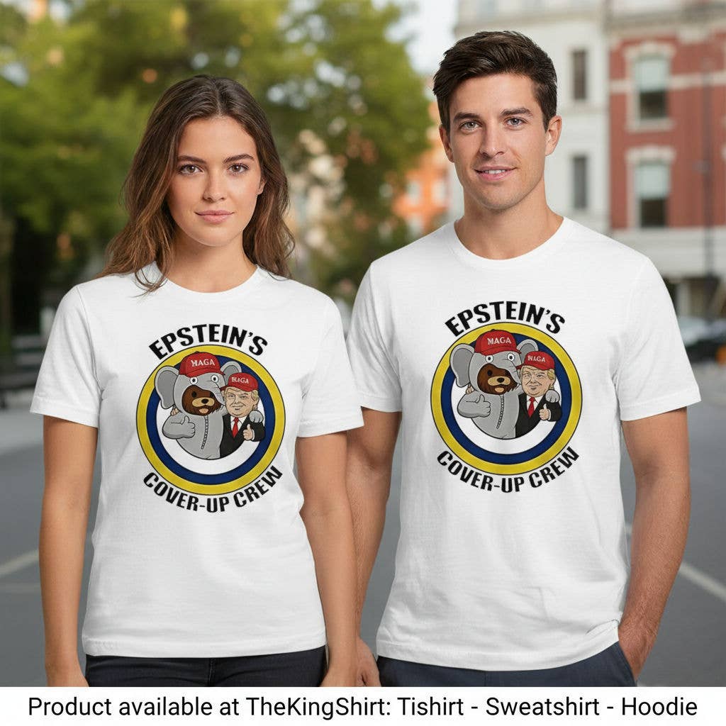 Epstein Cover Up Crew Trump Maga Caricature T-Shirt Unisex T-shirt, Sweatshirt, Hoodie, Long Sleeve Tee - T-Shirt, Sweatshirt, Hoodie