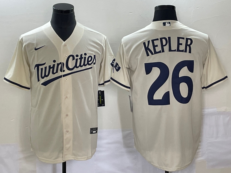 Men's Minnesota Twins Max Kepler #26 Beige Alternate Replica Player Jersey baseball jersey product view 1