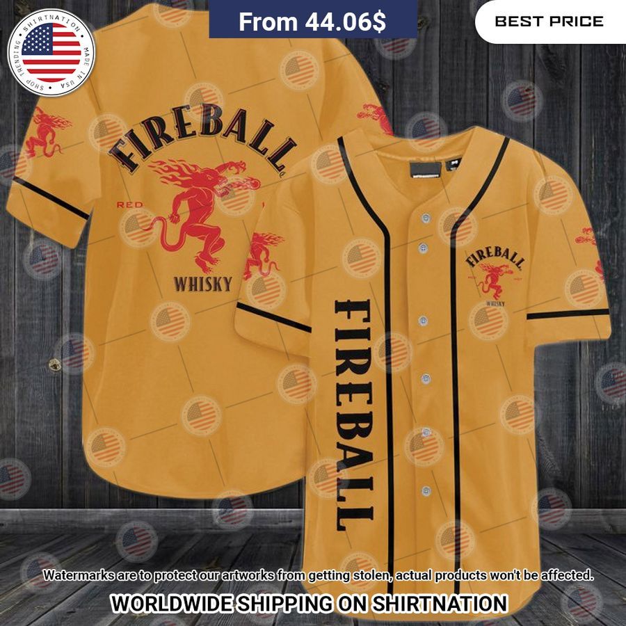 Fireball Cinnamon Whisky Baseball Shirt Unisex T-shirt, Sweatshirt, Hoodie, Long Sleeve Tee - T-Shirt, Sweatshirt, Hoodie