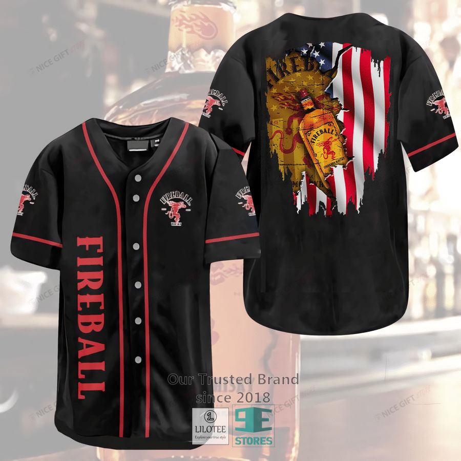 Fireball Cinnamon Whisky Baseball Jersey Unisex T-shirt, Sweatshirt, Hoodie, Long Sleeve Tee - T-Shirt, Sweatshirt, Hoodie