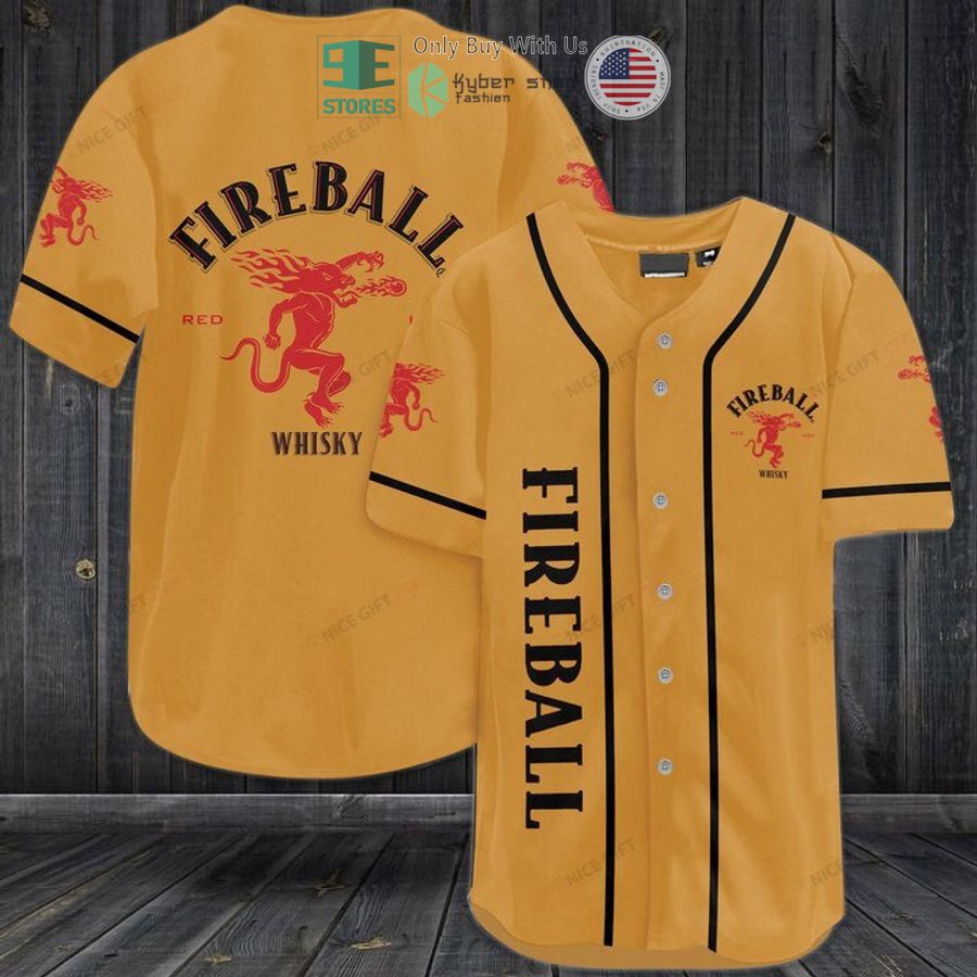 BEST Fireball Whisky logo Baseball Jersey Unisex T-shirt, Sweatshirt, Hoodie, Long Sleeve Tee - T-Shirt, Sweatshirt, Hoodie
