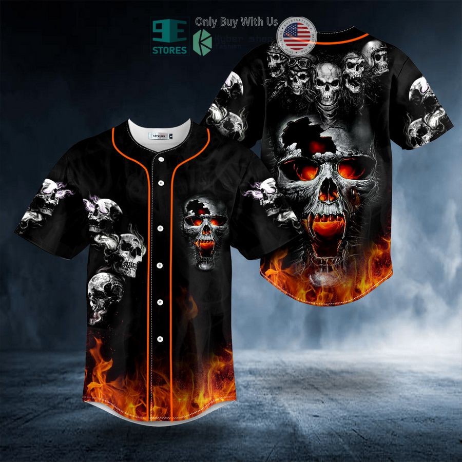 BEST Five Fire Skull Baseball Shirt Unisex T-shirt, Sweatshirt, Hoodie, Long Sleeve Tee - T-Shirt, Sweatshirt, Hoodie