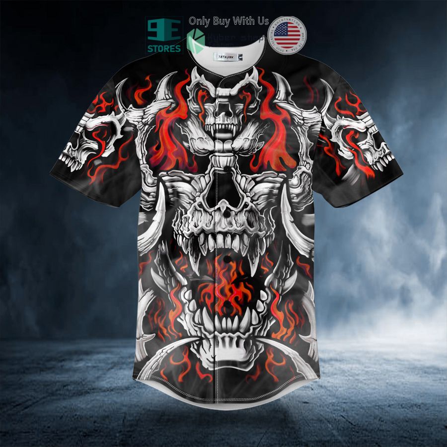 BEST Flaming Battle Dragon Skull Baseball Jersey Unisex T-shirt, Sweatshirt, Hoodie, Long Sleeve Tee - T-Shirt, Sweatshirt, Hoodie