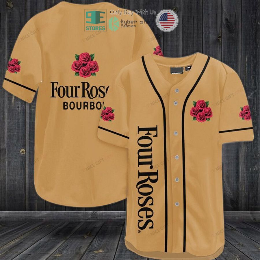BEST Four Roses logo brown Baseball Jersey Unisex T-shirt, Sweatshirt, Hoodie, Long Sleeve Tee - T-Shirt, Sweatshirt, Hoodie