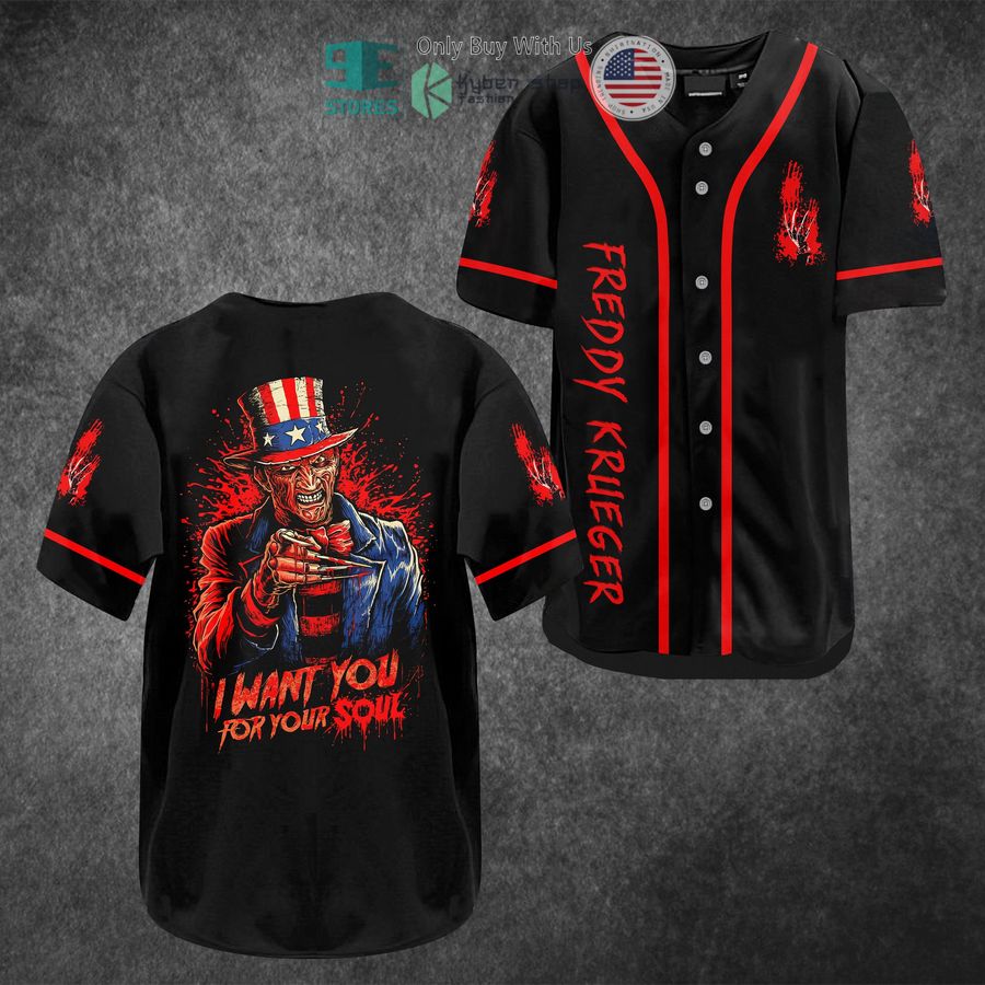 BEST Freddy Kruege I Want You For Your Soul Baseball Jersey Unisex T-shirt, Sweatshirt, Hoodie, Long Sleeve Tee - T-Shirt, Sweatshirt, Hoodie