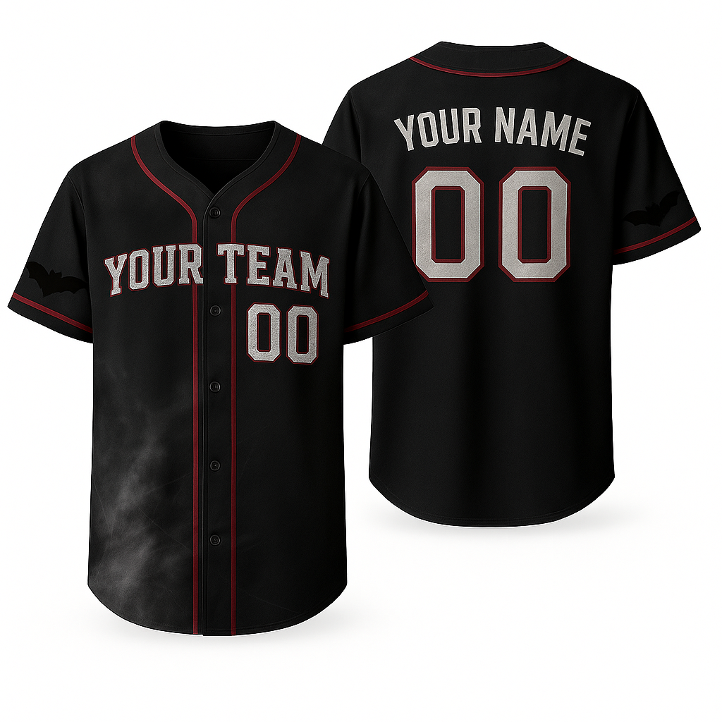 Shadow Fog Halloween Baseball Jersey  Custom Name & Number | Unisex Spooky Sportswear Unisex T-shirt, Sweatshirt, Hoodie, Long Sleeve Tee - T-Shirt, Sweatshirt, Hoodie