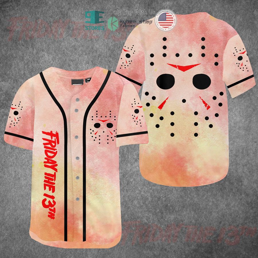 BEST Friday the 13th Jason Voorhees Face orange Baseball Jersey Unisex T-shirt, Sweatshirt, Hoodie, Long Sleeve Tee - T-Shirt, Sweatshirt, Hoodie