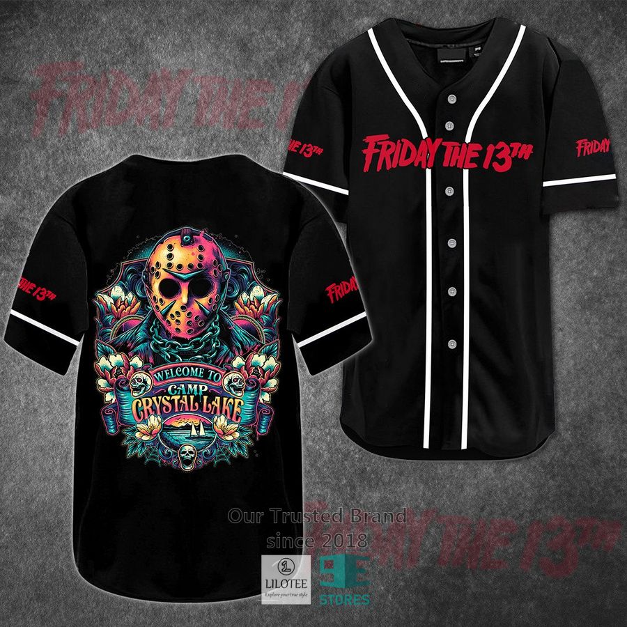 Friday the 13th Welcome to Crystal Lake Horror Movie Baseball Jersey Unisex T-shirt, Sweatshirt, Hoodie, Long Sleeve Tee - T-Shirt, Sweatshirt, Hoodie