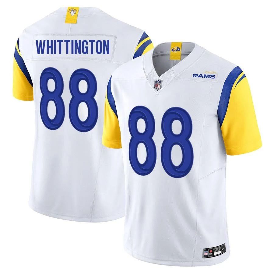 Jordan Whittington Los Angeles Rams Jersey - White basketball jersey product view 1