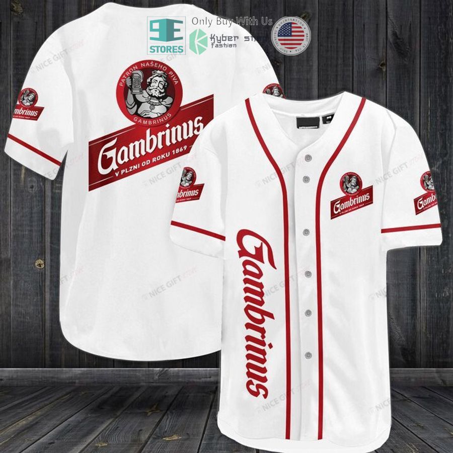 BEST Gambrinus logo white Baseball Jersey Unisex T-shirt, Sweatshirt, Hoodie, Long Sleeve Tee - T-Shirt, Sweatshirt, Hoodie