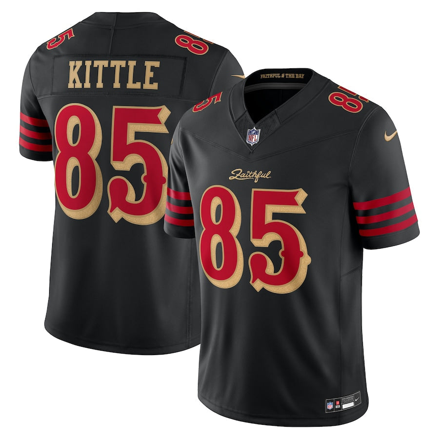 George Kittle San Francisco 49ers 2025 Rivalries Collection Jersey - Black football jersey product view 1