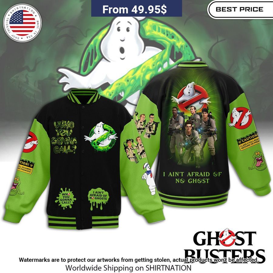 Ghostbusters Caution Baseball jacket Unisex T-shirt, Sweatshirt, Hoodie, Long Sleeve Tee - T-Shirt, Sweatshirt, Hoodie