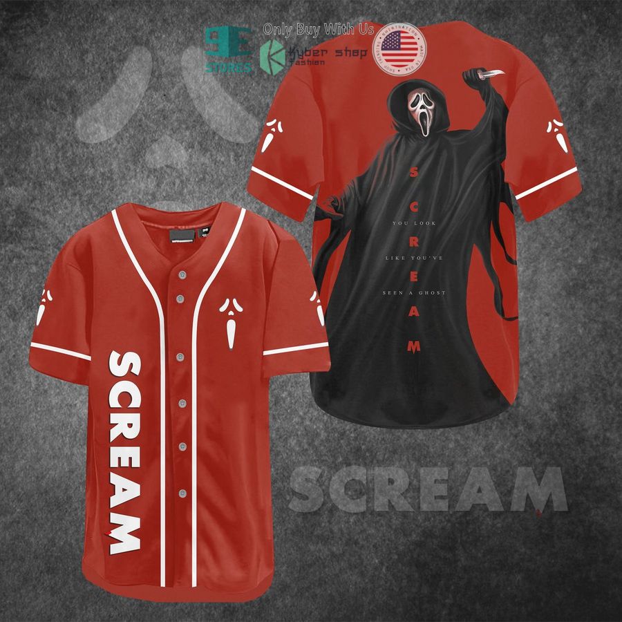 BEST Ghostface Scream You Look Like You've Seen A Ghost Baseball Jersey Unisex T-shirt, Sweatshirt, Hoodie, Long Sleeve Tee - T-Shirt, Sweatshirt, Hoodie