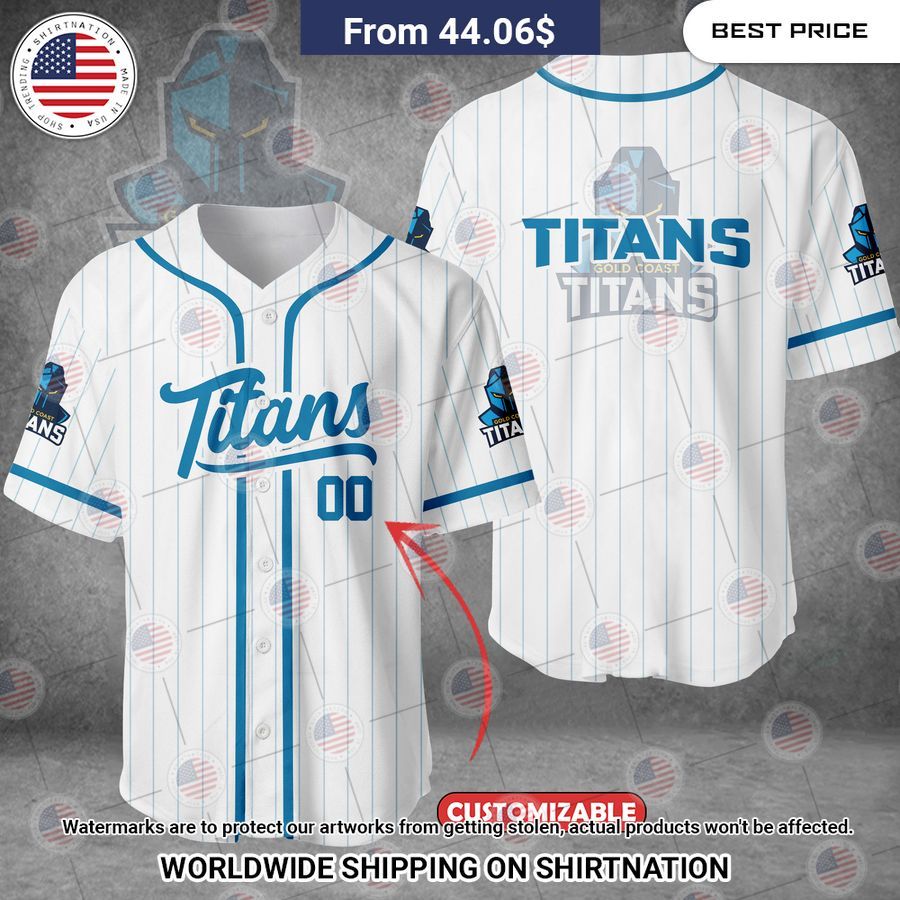 Gold Coast Titans Custom Baseball Jersey Unisex T-shirt, Sweatshirt, Hoodie, Long Sleeve Tee - T-Shirt, Sweatshirt, Hoodie