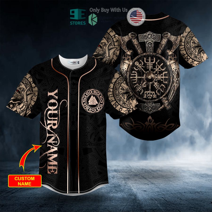 BEST Gold Valknut Runic Compass Thor's Hammer Axes Viking Personalized Baseball Shirt Unisex T-shirt, Sweatshirt, Hoodie, Long Sleeve Tee - T-Shirt, Sweatshirt, Hoodie