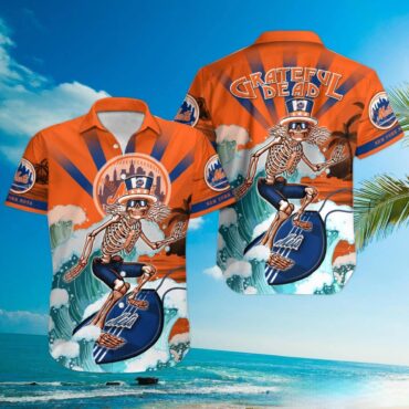 Grateful Dead New York Mets Hawaiian Shirt Unisex T-shirt, Sweatshirt, Hoodie, Long Sleeve Tee - T-Shirt, Sweatshirt, Hoodie