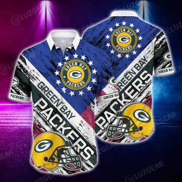 Green Bay Packers All-Star Stripes Hawaiian Shirt Unisex T-shirt, Sweatshirt, Hoodie, Long Sleeve Tee - T-Shirt, Sweatshirt, Hoodie