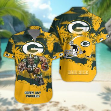 Green Bay Packers Personalized Gridiron Warrior Hawaiian Shirt Unisex T-shirt, Sweatshirt, Hoodie, Long Sleeve Tee - T-Shirt, Sweatshirt, Hoodie