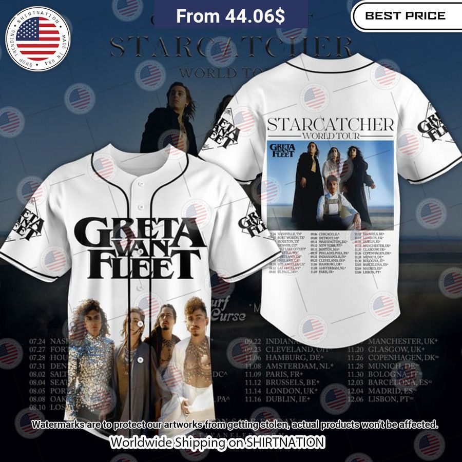 Greta Van Fleet Starcatcher Baseball Jersey Unisex T-shirt, Sweatshirt, Hoodie, Long Sleeve Tee - T-Shirt, Sweatshirt, Hoodie