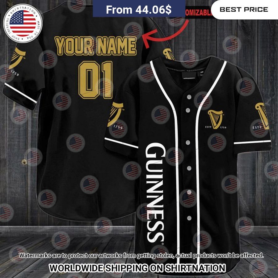 Guinness Beer Custom Baseball Shirt Unisex T-shirt, Sweatshirt, Hoodie, Long Sleeve Tee - T-Shirt, Sweatshirt, Hoodie