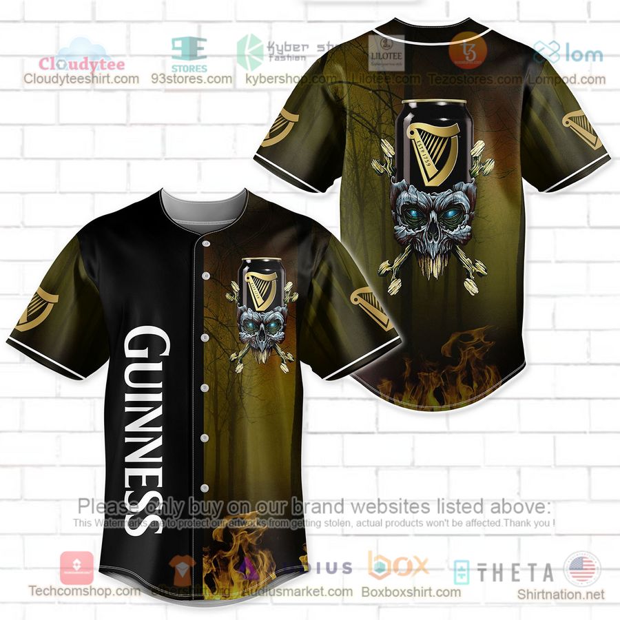 HOT Guinness skull head Baseball Jersey Shirt Unisex T-shirt, Sweatshirt, Hoodie, Long Sleeve Tee - T-Shirt, Sweatshirt, Hoodie