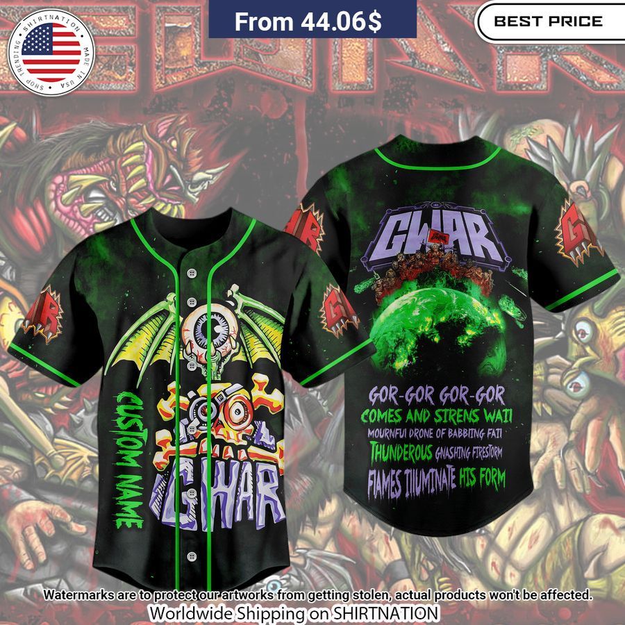 Gwar GorGor Custom Baseball Jersey Unisex T-shirt, Sweatshirt, Hoodie, Long Sleeve Tee - T-Shirt, Sweatshirt, Hoodie