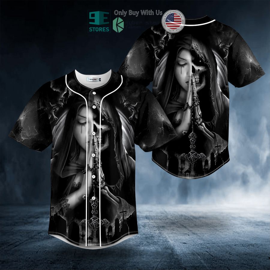 BEST Half Prayer Grim Reaper Skull Baseball Shirt Unisex T-shirt, Sweatshirt, Hoodie, Long Sleeve Tee - T-Shirt, Sweatshirt, Hoodie