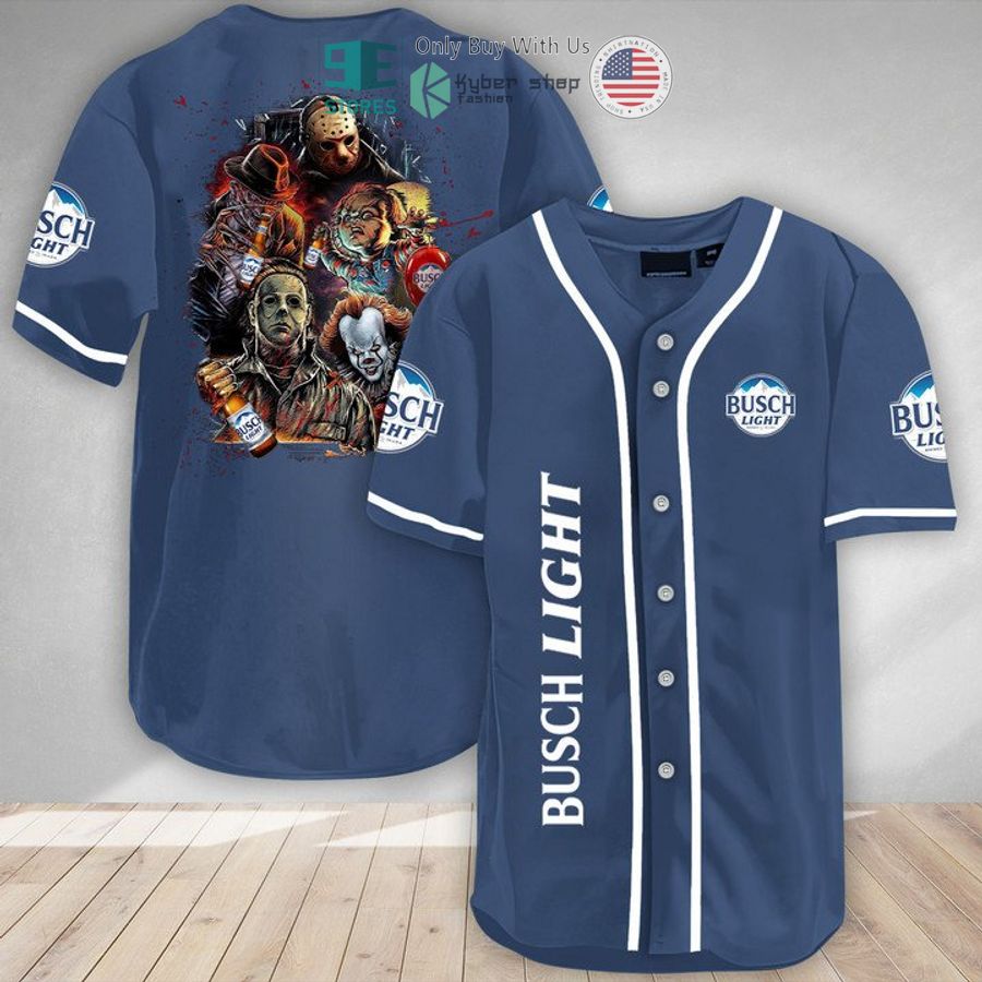 BEST Halloween Horror Characters Busch Light Baseball Jersey Unisex T-shirt, Sweatshirt, Hoodie, Long Sleeve Tee - T-Shirt, Sweatshirt, Hoodie