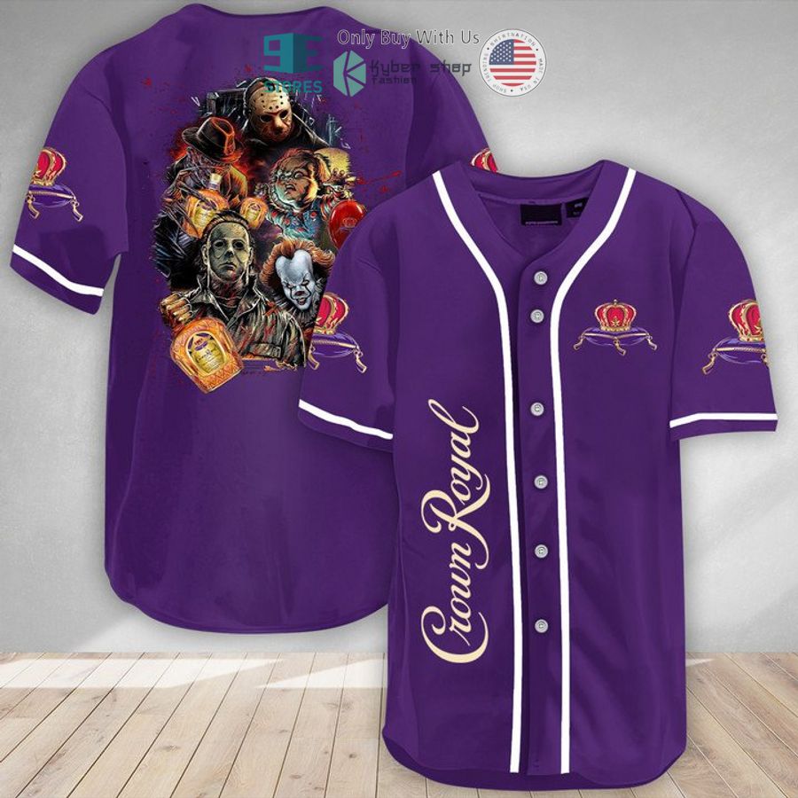 BEST Halloween Horror Characters Crown Royal Baseball Jersey Unisex T-shirt, Sweatshirt, Hoodie, Long Sleeve Tee - T-Shirt, Sweatshirt, Hoodie