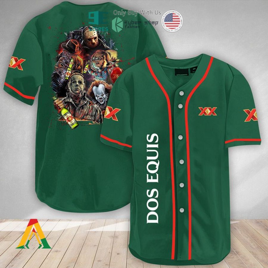 BEST Halloween Horror Characters Dos Equis Baseball Jersey Unisex T-shirt, Sweatshirt, Hoodie, Long Sleeve Tee - T-Shirt, Sweatshirt, Hoodie