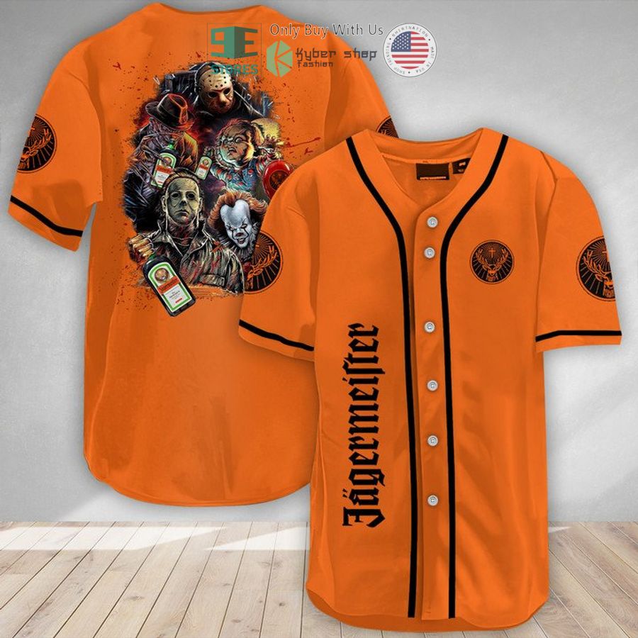 BEST Halloween Horror Characters Jagermeister Baseball Jersey Unisex T-shirt, Sweatshirt, Hoodie, Long Sleeve Tee - T-Shirt, Sweatshirt, Hoodie