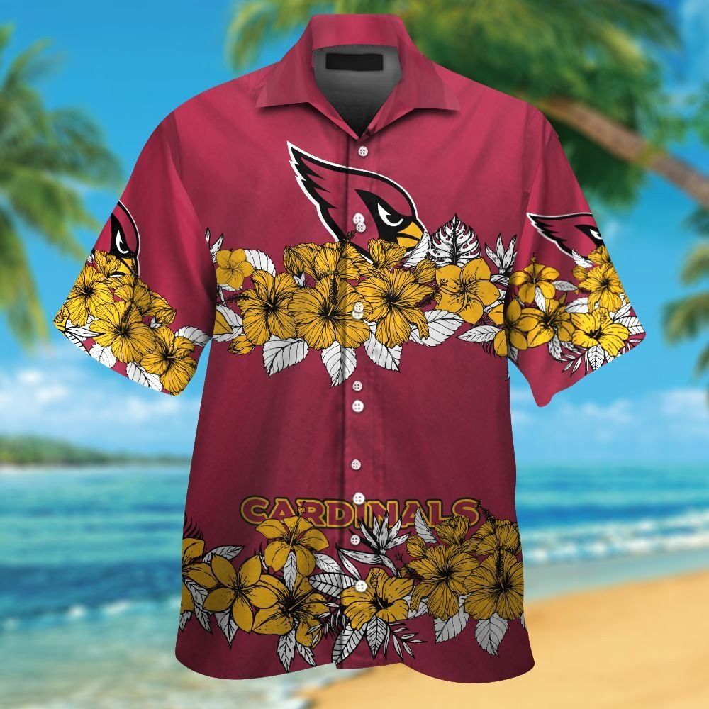 Hawaiian Arizona Cardinals Tropical Design Short Sleeve Unique Shirt Unisex T-shirt, Sweatshirt, Hoodie, Long Sleeve Tee - T-Shirt, Sweatshirt, Hoodie