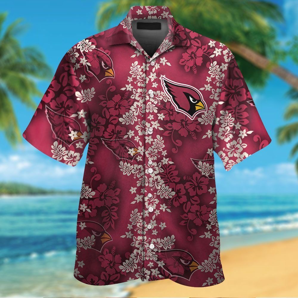 Hawaiian Design Arizona Cardinals Tropical Short Sleeve Elegance Shirt Unisex T-shirt, Sweatshirt, Hoodie, Long Sleeve Tee - T-Shirt, Sweatshirt, Hoodie