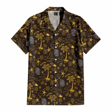 San Diego Padres Circle Aloha Paradise Hawaiian Shirt Unisex T-shirt, Sweatshirt, Hoodie, Long Sleeve Tee - T-Shirt, Sweatshirt, Hoodie