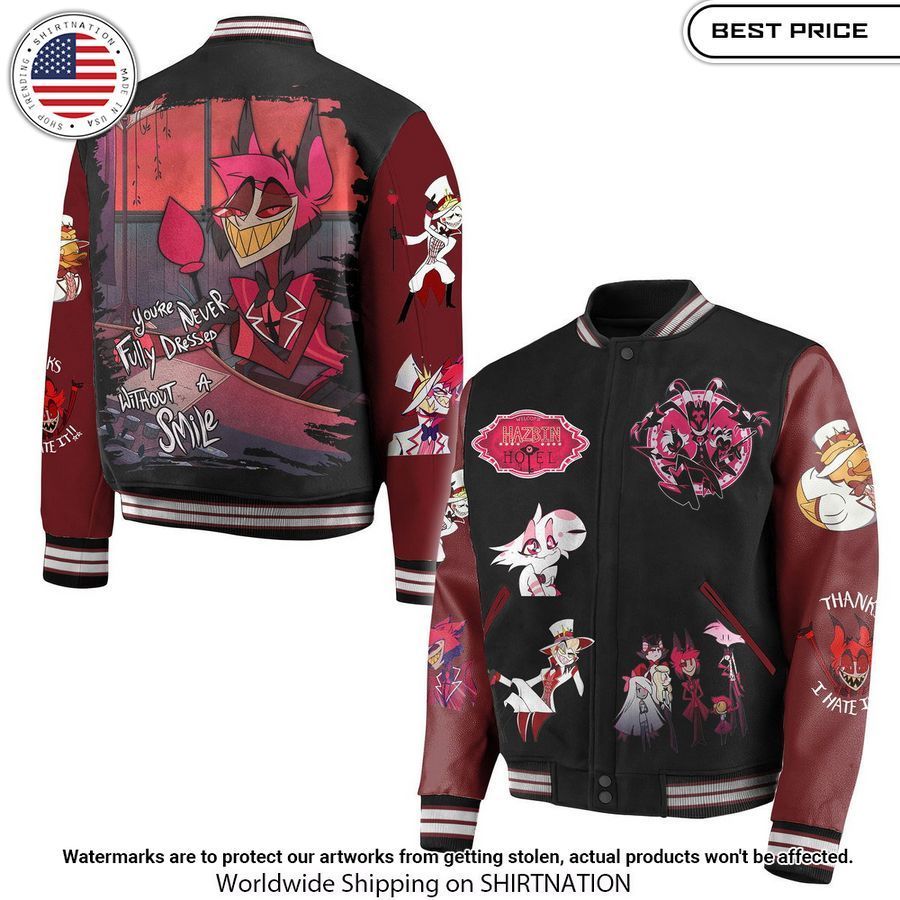 Hazbin Hotel Baseball Jacket Unisex T-shirt, Sweatshirt, Hoodie, Long Sleeve Tee - T-Shirt, Sweatshirt, Hoodie