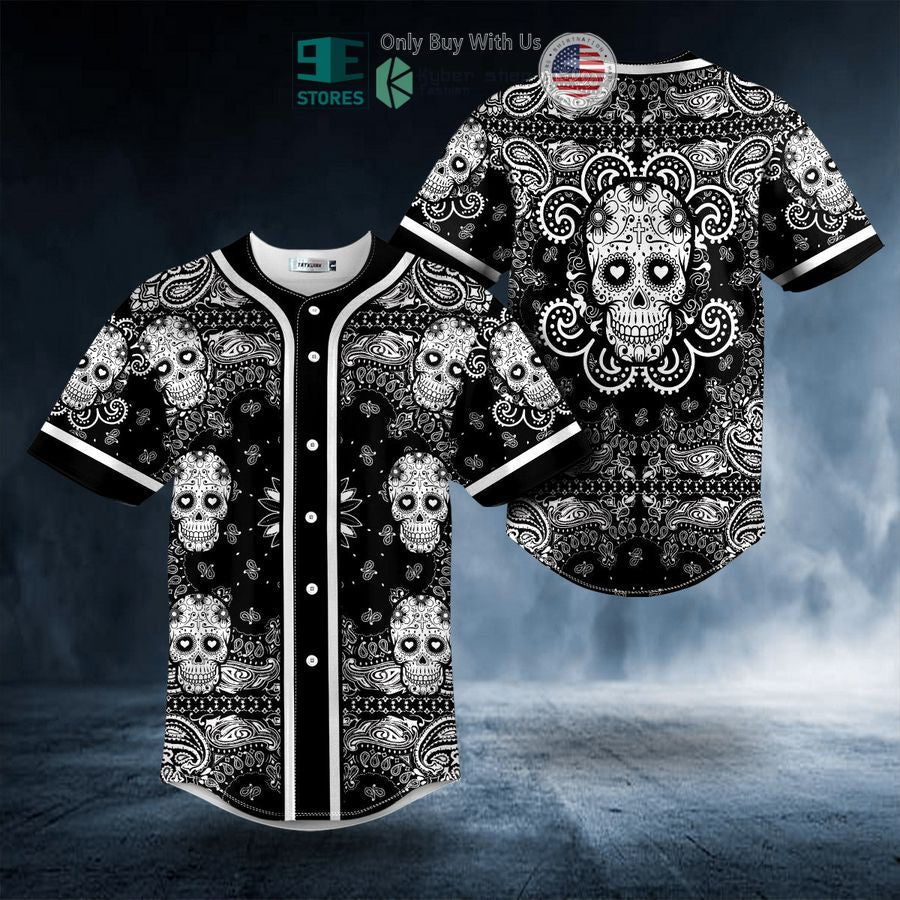 BEST Heart Shaped Eyes Pattern Of Sugar Skull Baseball Shirt Unisex T-shirt, Sweatshirt, Hoodie, Long Sleeve Tee - T-Shirt, Sweatshirt, Hoodie