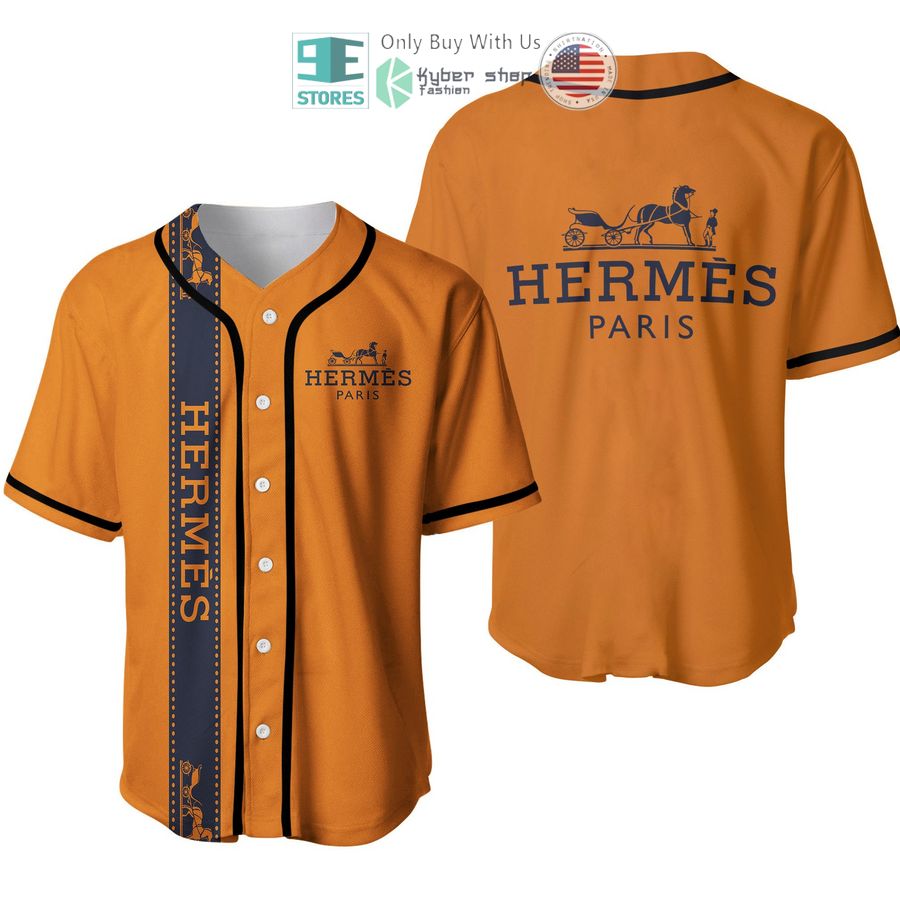 BEST Hermes Paris orange Baseball Jersey Unisex T-shirt, Sweatshirt, Hoodie, Long Sleeve Tee - T-Shirt, Sweatshirt, Hoodie