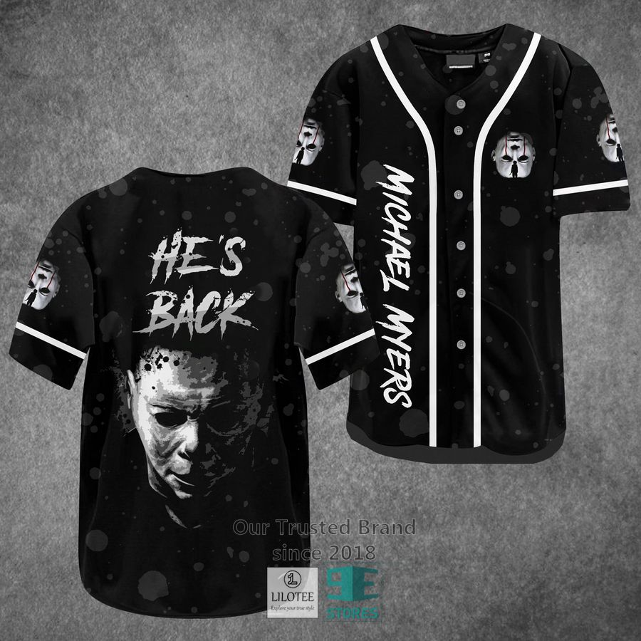 He's Back Michael Myers Horror Movie Baseball Jersey Unisex T-shirt, Sweatshirt, Hoodie, Long Sleeve Tee - T-Shirt, Sweatshirt, Hoodie