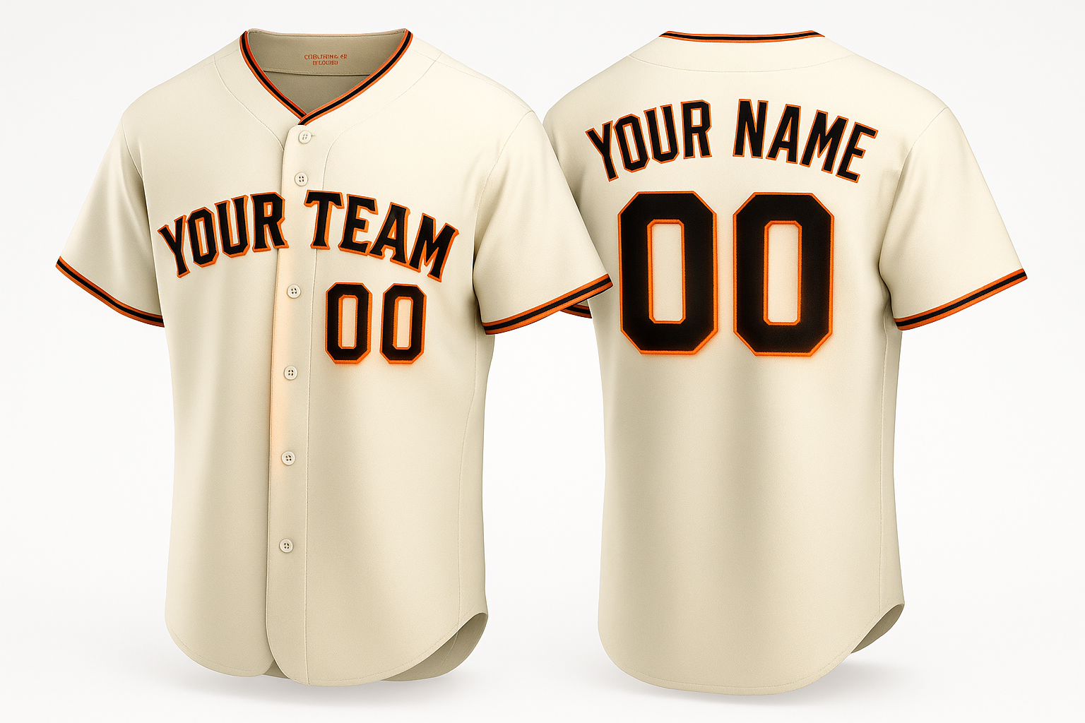 Custom Cream Baseball Jersey for Halloween Black & Orange Personalized Jersey with Your Name - T-Shirt, Sweatshirt, Hoodie