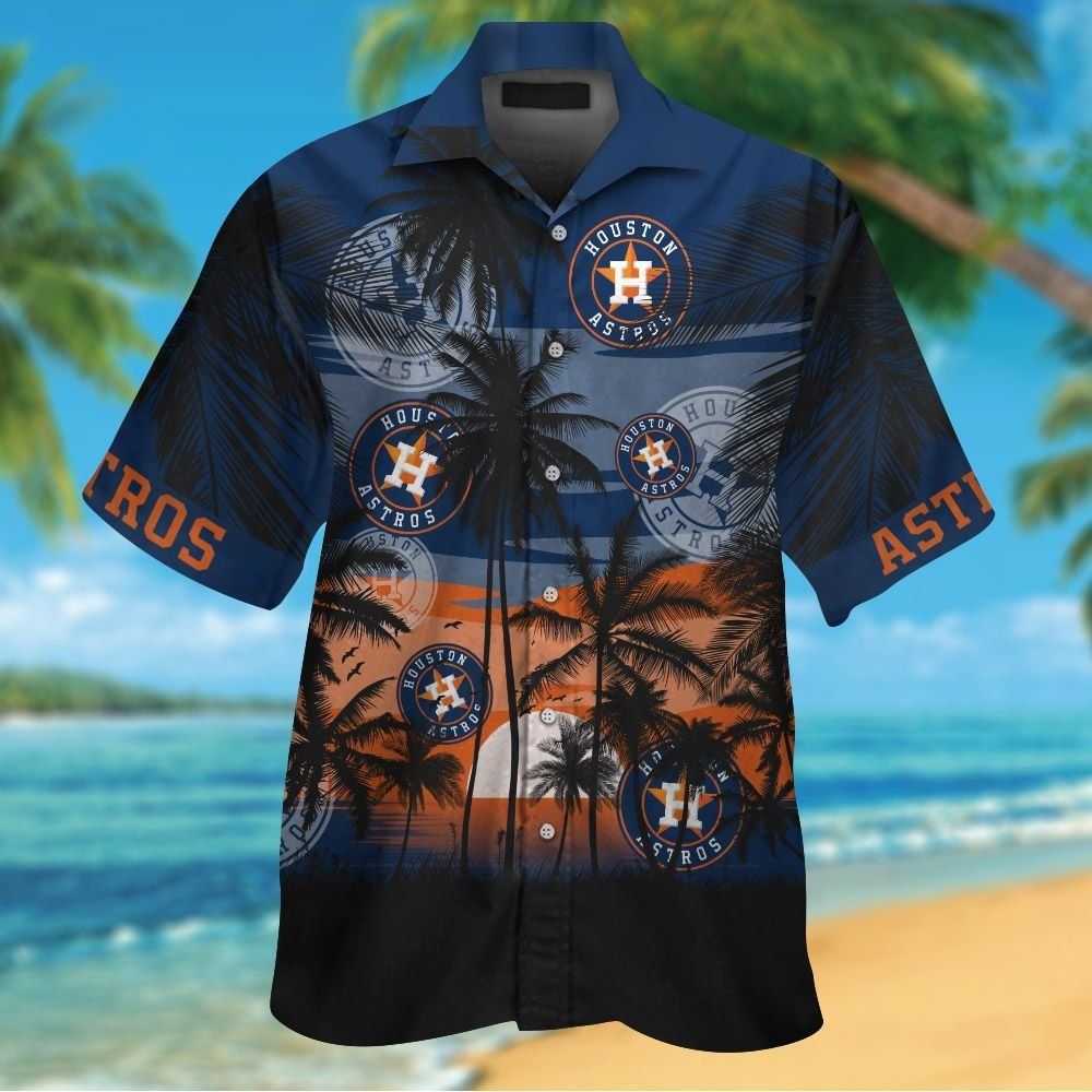 Houston Astros Short Sleeve Button Up Tropical Shirt Hawaiian Shirt Unisex T-shirt, Sweatshirt, Hoodie, Long Sleeve Tee - T-Shirt, Sweatshirt, Hoodie