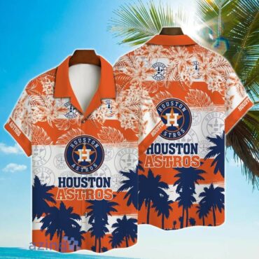 Houston Astros Sunset Palm Hawaiian Shirt Unisex T-shirt, Sweatshirt, Hoodie, Long Sleeve Tee - T-Shirt, Sweatshirt, Hoodie