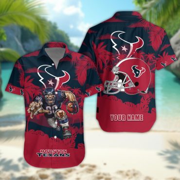 Houston Texans Personalized Gridiron Warrior Hawaiian Shirt Unisex T-shirt, Sweatshirt, Hoodie, Long Sleeve Tee - T-Shirt, Sweatshirt, Hoodie