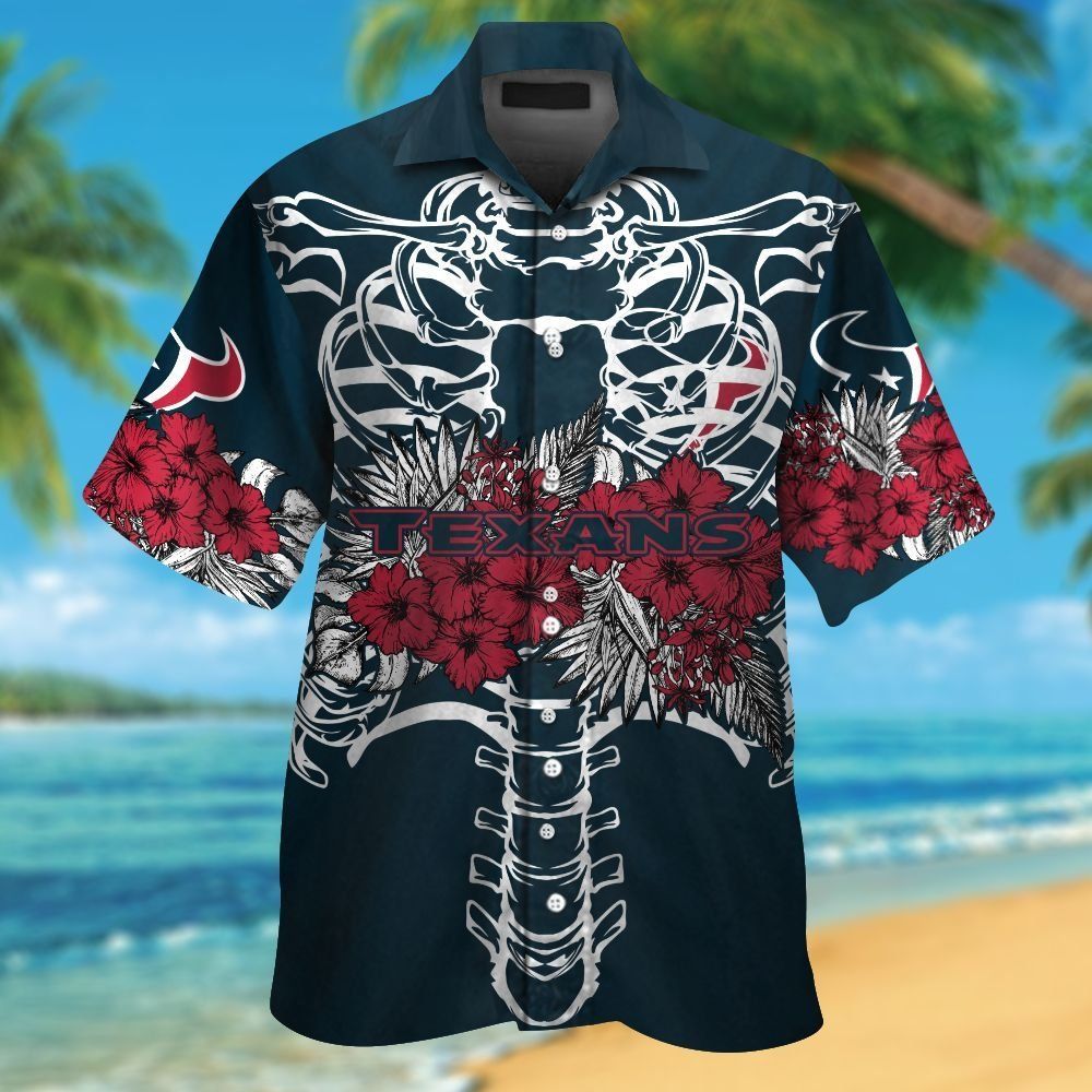 Houston Texans Short Sleeve Button Up Tropical Hawaiian Shirt VER02 Unisex T-shirt, Sweatshirt, Hoodie, Long Sleeve Tee - T-Shirt, Sweatshirt, Hoodie