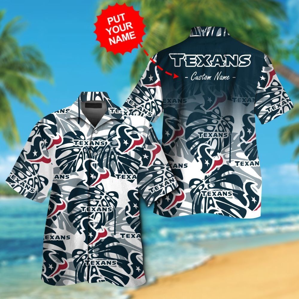 Houston Texans Short Sleeve Button Up Tropical Hawaiian Shirt VER028 Unisex T-shirt, Sweatshirt, Hoodie, Long Sleeve Tee - T-Shirt, Sweatshirt, Hoodie