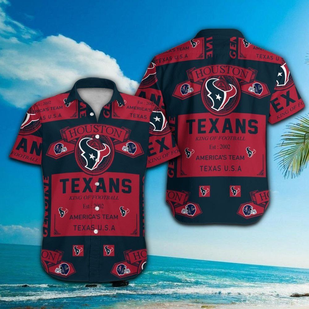 Houston Texans Short Sleeve Button Up Tropical Hawaiian Shirt VER030 Unisex T-shirt, Sweatshirt, Hoodie, Long Sleeve Tee - T-Shirt, Sweatshirt, Hoodie